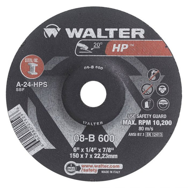 Walter 08B600 - 6"x1/4" HP Grinding Wheel