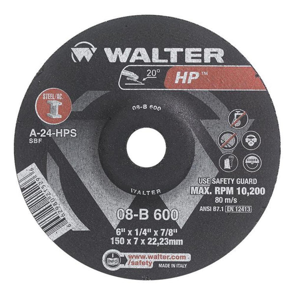 Walter 08B600 - 6"x1/4" HP Grinding Wheel