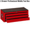 Teng Tools 3 Drawer Professional Portable Steel Lockable Red SV Middle Tool Box - TC803USV