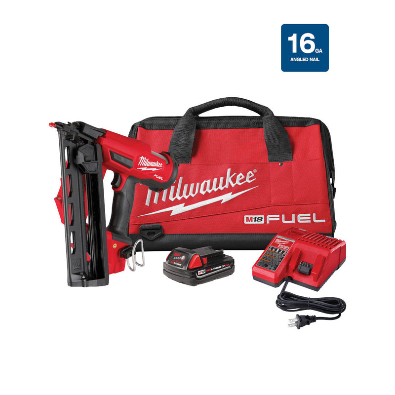 Milwaukee 2841-21CT - M18 FUEL™ 16 Gauge Angled Finish Nailer Kit