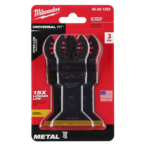 Milwaukee 49-25-1263 OPEN-LOK 1-3/4 in Titanium Enhanced Bi-Metal Metal Blades 3 Pk