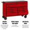 Teng Tools 53 Inch Wide 9 Drawer Heavy Duty Roller Cabinet Tool Chest / Wagon - TCW809N