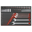 Teng Tools 62 Piece SAE Combination Wrench and Regular/Deep Mixed Drive Socket Set - TTEAF62