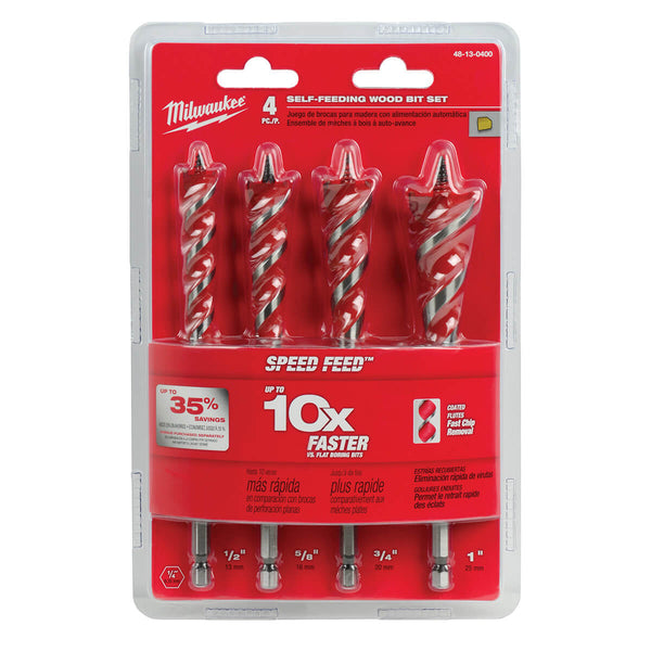 Milwaukee 48-13-0400 - SPEED FEED™ Wood Bit 6-1/2" Set - 4 PC