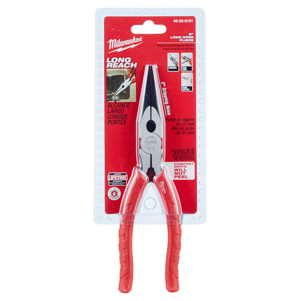 Milwaukee 48-22-6101 - 8" Comfort Grip Long Nose Pliers