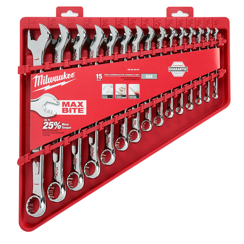 Milwaukee 48-22-9415 - 15pc Combination Wrench Set - SAE