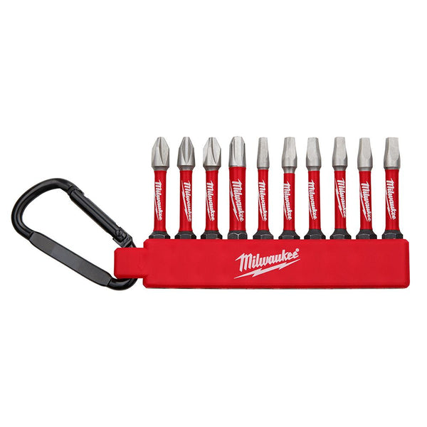 MILWAUKEE 48-32-4092 - PHILIPS / SQUARE 10PC CARABINER SHOCKWAVE BIT SET