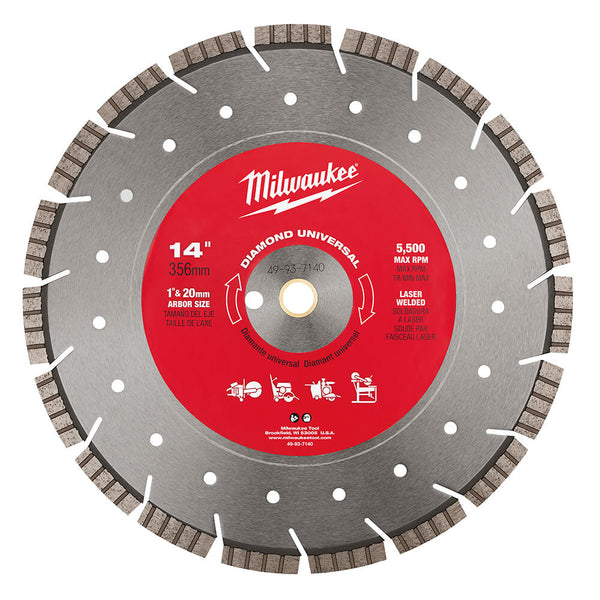 Milwaukee 49-93-7140 - 14"x.125x1/20mm Universal Segmented Turbo Diamond Blade