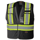 Pioneer Hi- Viz Black Safety Tear-Away Vest - L/XL