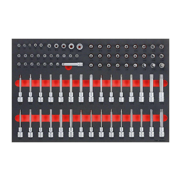 Teng Tools 85 Piece 1/4, 3/8 & 1/2 Inch Drive Bit Foam Socket Set - TTESK85