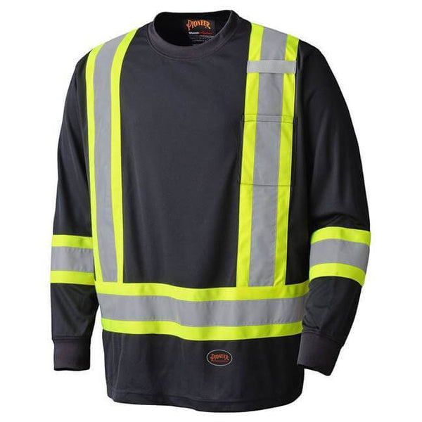 Pioneer Birdseye Black Safety Long-Sleeved Shirt