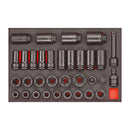 Teng Tools 33 Piece 3/4 Inch Drive 6 Point Metric Impact Socket Set In EVA Foam Tray - TTEISK33