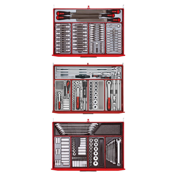 Teng Tools 569 Piece Complete Mixed Mega Master Hand Tool Kit With 53 Inch Wide Roller - TCMMIND08