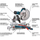 Bosch GCM12SD 12" 15 Amp Corded Dual Bevel Glide Compound Miter Saw Bench