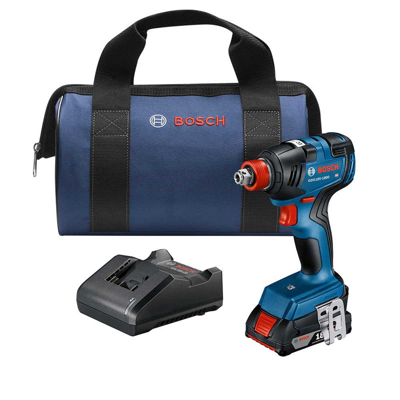 Bosch GDX18V-1800B12 18V 1/4" EC Brushless Impact Wrench Kit w/ 2.0 Ah Battery