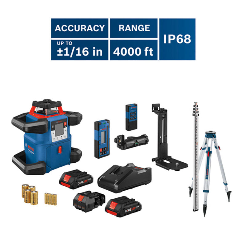 Bosch GRL4000-80CHVK-BAT 18V Rotary Self Leveling Horizontal/Vertical Kit