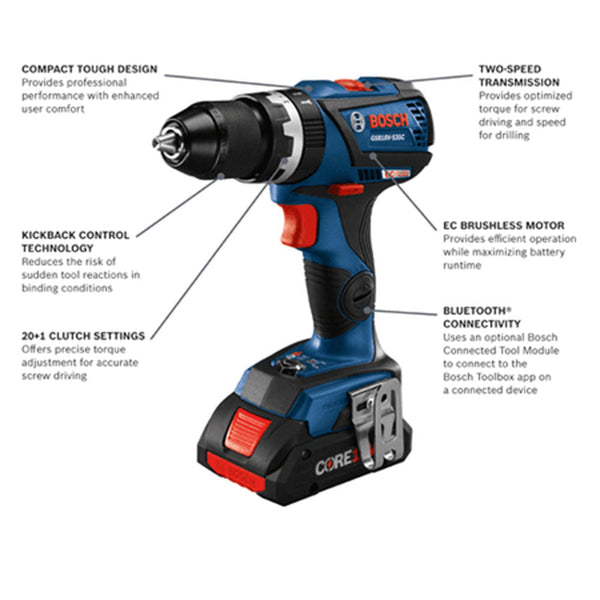 Bosch GSB18V-535CB15 18V Brushless Compact Hammer Drill/Driver w/ 4AH Battery