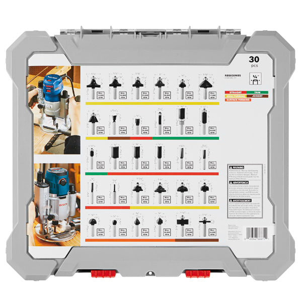 Bosch RBS030MBS Carbide Tipped Mixed Router Bit Set -30 PC