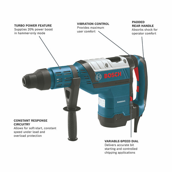 Bosch RH850VC 120V 1-7/8" SDS-max Heavy Duty Rotary Hammer