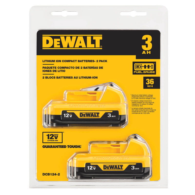 DEWALT DCB124-2 12V MAX* 3AH LITHIUM ION BATTERY-2 Pack