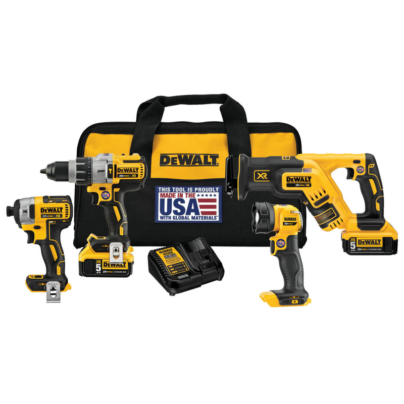 DEWALT DCK494P2 20V Max XR Lithium Ion 4-Tool Combo Kit