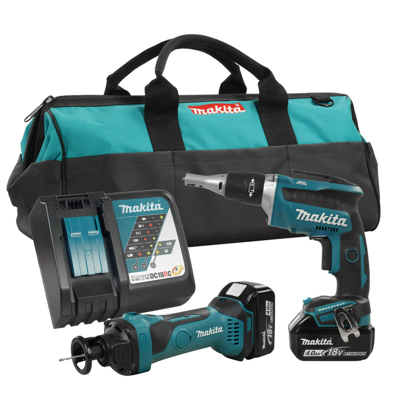 Makita DLX2089M 18V LXT 2 Piece Combo 4.0Ah Kit (DFS452Z/DCO180Z)