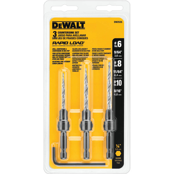 DEWALT DW2535 #6, #8, and #10 Countersink Assortment, 3-Piece