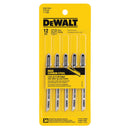 DEWALT DW3765H - 3" 12TPI Trim/Coping HCS T-Shank Jig Saw Blade (5-Pack)