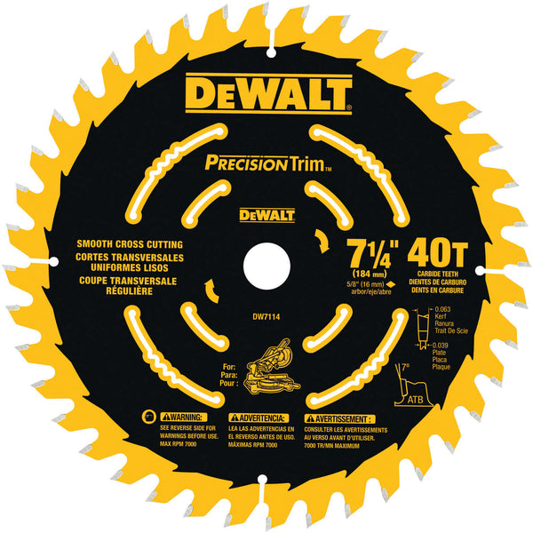 DEWALT DW7114PT 7-1/4 IN. PRECISION TRIM MITER SAW BLADES