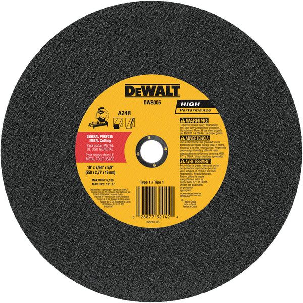 DEWALT DW8001 General Purpose Chop Saw Wheel, 14-Inch X 7/64-Inch X 1-Inch