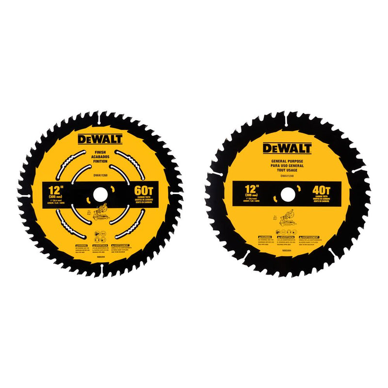 DeWalt 2PK 12 IN 60T & 40T SAW ONE BLADES