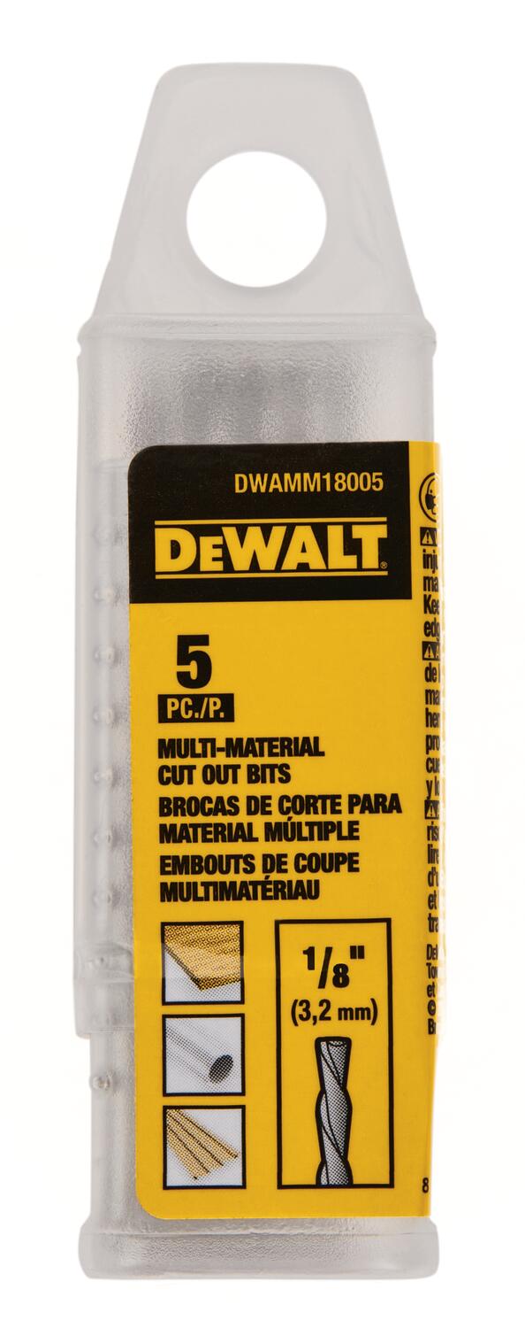 DeWalt DWAMM18005 - 1/8" MULTI-MATERIAL CUT OUT BIT 5Pack