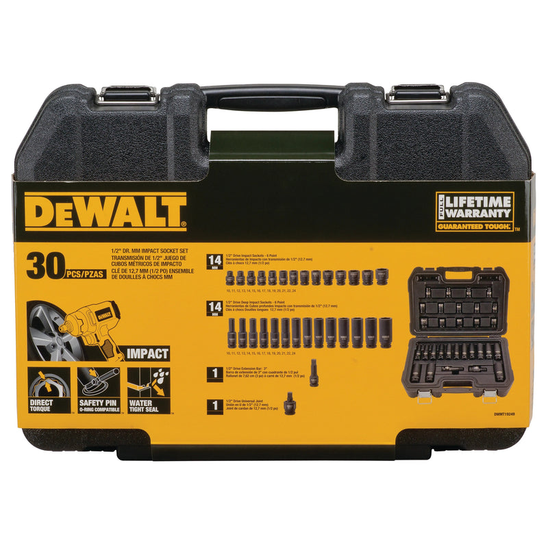 DeWalt DWMT19249 - 30 pc 1/2 IN. DRIVE STANDARD AND DEEP IMPACT SOCKET SET 6 PT.