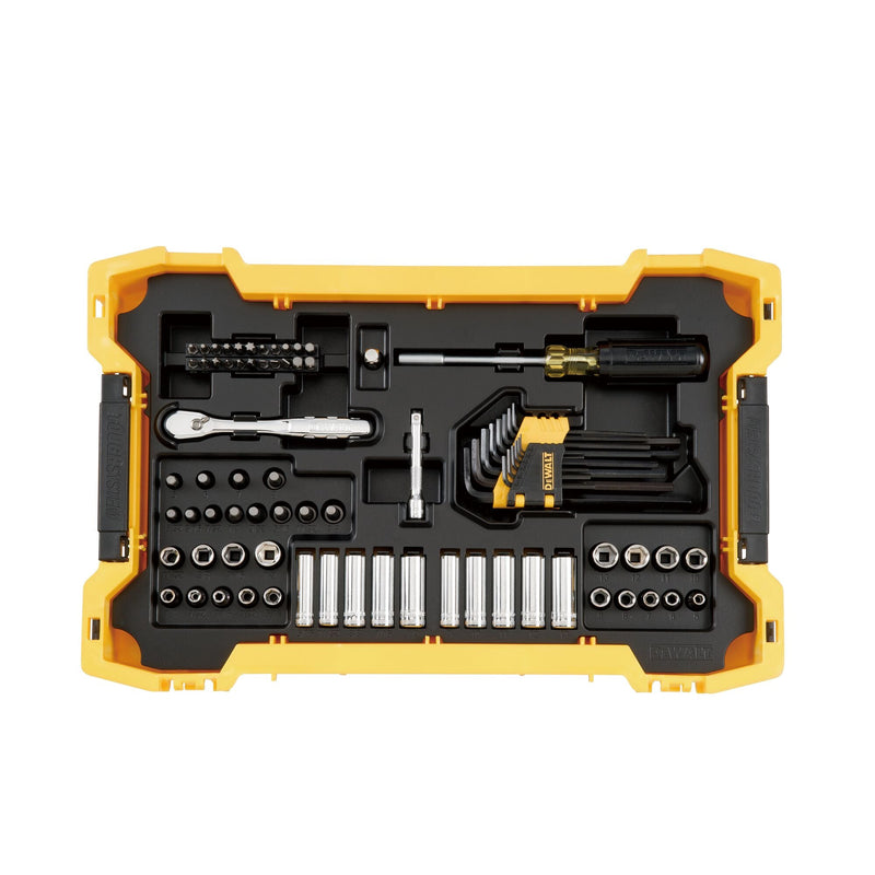 Dewalt DWMT45402 1/4 in and 3/8 in Mechanic Tool Set With ToughSystem® 2.0 Tray and Lid (131 pc)