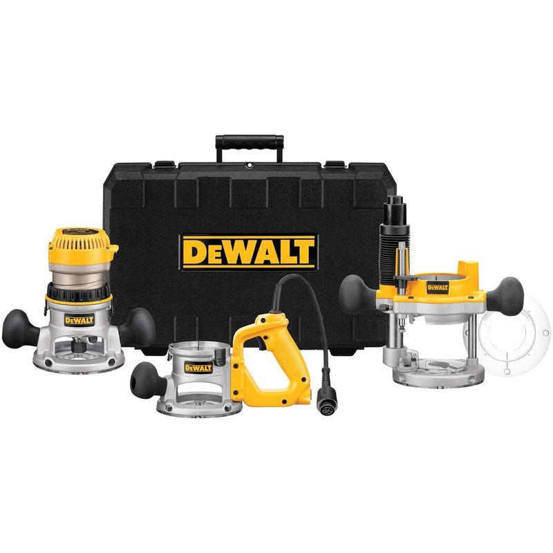 DEWALT DW618B3 2-1/4 HP (maximum motor HP) Three Base Router Kit