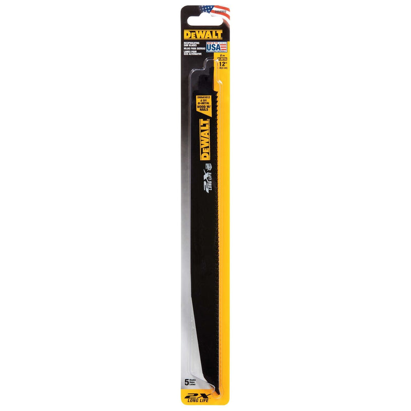 Dewalt DWA41612 - 2X Long Life Wood Cutting Reciprocating Saw Blades