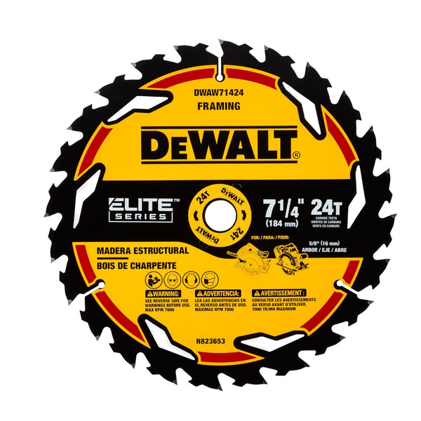 DEWALT DWAW71424 ELITE SERIES™ 7 1/4 IN 24T Circular Saw Blade