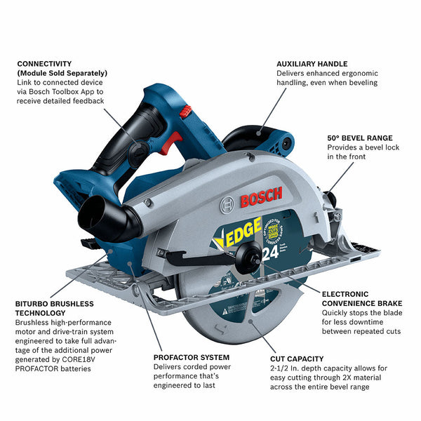 Bosch GKS18V-25CN 18V PROFACTOR 7-1/4" Strong Arm Circular Saw - Bare Tool