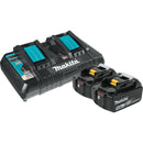 Makita Y-00359 - 18V Dual Port Charger with 2 5.0Ah Battery