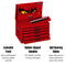 Teng Tools 5 Drawer Professional Steel Lockable Red N Series Deep Top Box - TC805NFX