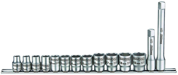 Teng Tools 14 Piece 3/8 Inch Drive Stainless Steel Socket Set - MS3814