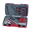 Teng Tools 68 Piece 1/2 Inch Drive 12 Point Metric Regular/Shallow Socket & Tool Set - T1268