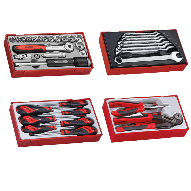 Teng Tools 184 Piece Complete Mixed Service Tool Kit With Black USA Tool Box - TC806NBK-USA1