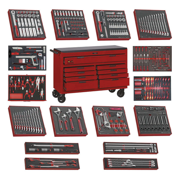 Teng Tools 9 Drawer 53 Inch Wide Mega Bundle Foam Tool Kit - TCW809N