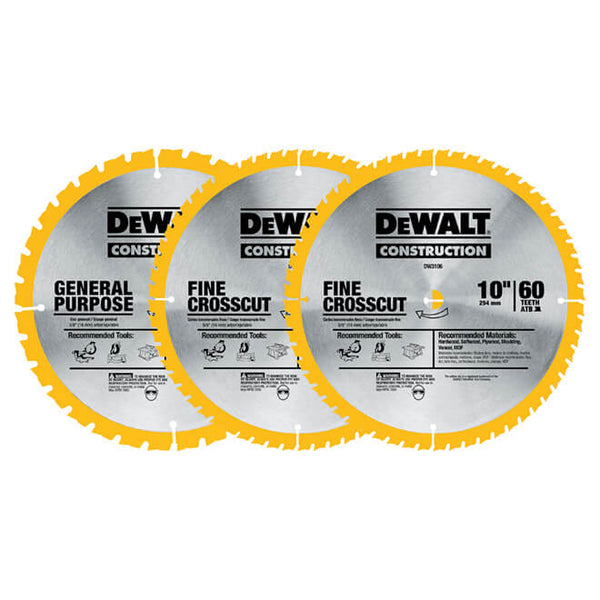 DeWalt DW3106P5B3C - 10 IN COMBO PACK 60T & 32T