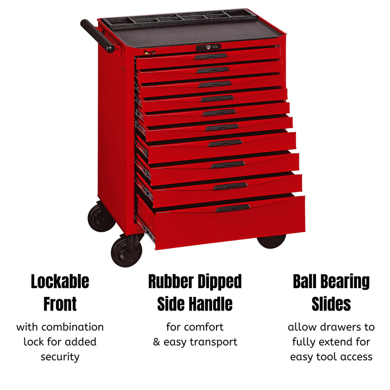 Teng Tools 10 Drawer Heavy Duty Roller Cabinet Tool Chest / Wagon - TCW810N