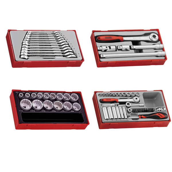 Teng Tools 184 Piece Complete Mixed Service Tool Kit With Black USA Tool Box - TC806NBK-USA1