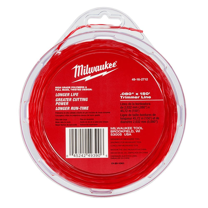 MILWAUKEE 49-16-2712 - .080" X 150' TRIMMER LINE