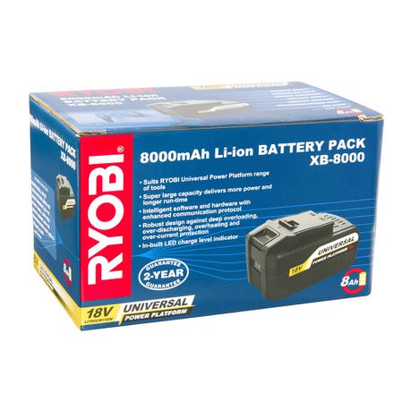 RYOBI XB-8000 Li-ion Battery 8000mAh