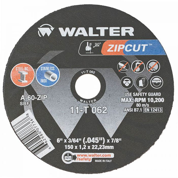 Walter 11T062 - 6"x3/64" T1 Zip-Cut Cut-Off Wheel